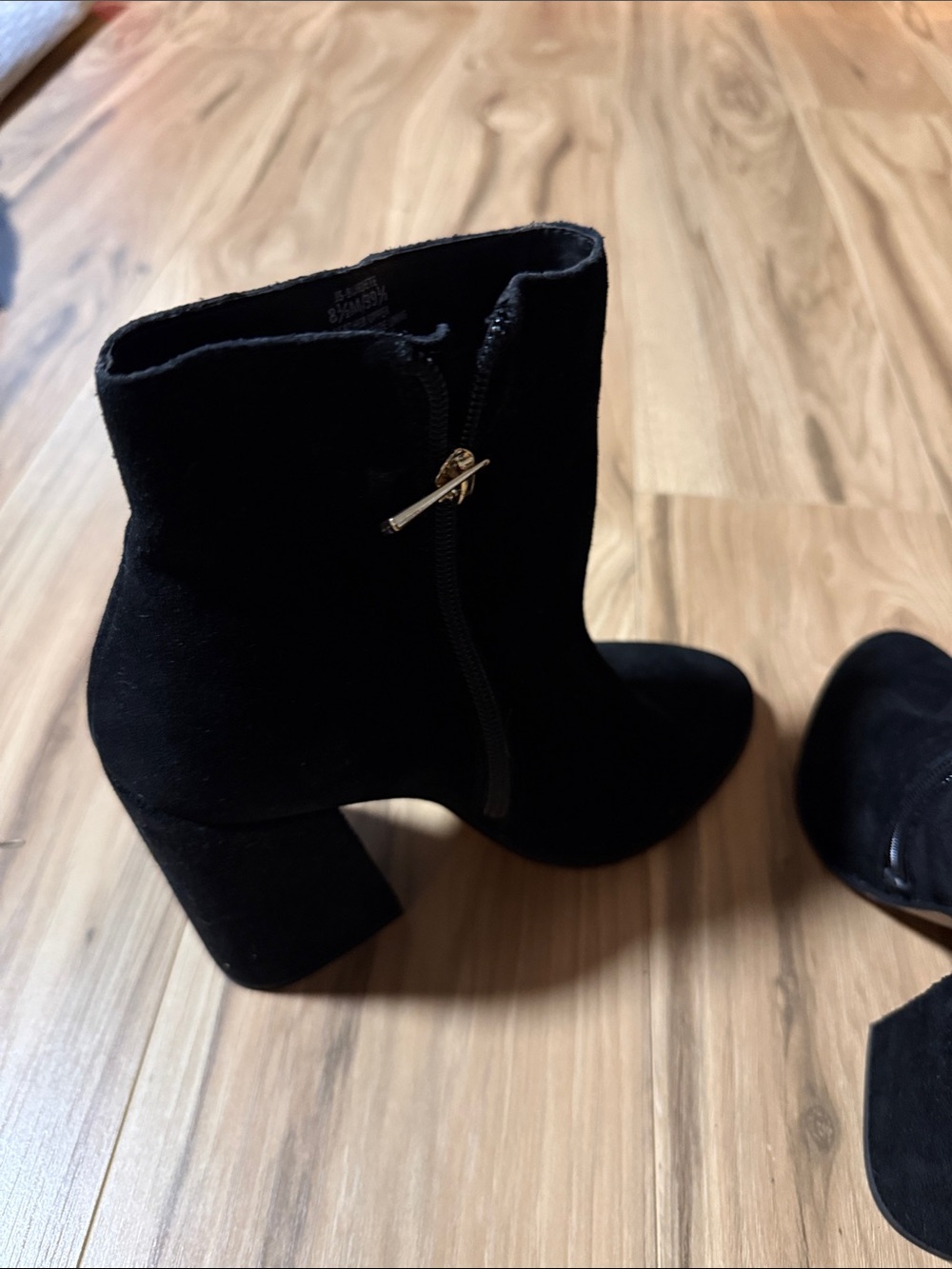 Jessica Simpson Black Suede Block Heel Ankle Booties - Picture 9 of 9